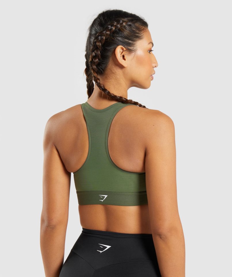 Women's Gymshark Lightweight High Support Sports Bra Olive | CA 083N1D